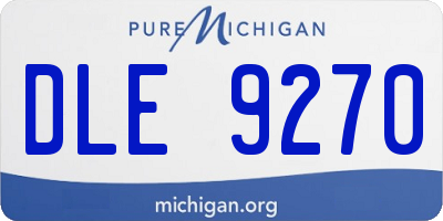MI license plate DLE9270
