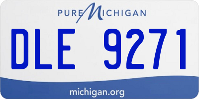 MI license plate DLE9271