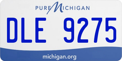 MI license plate DLE9275
