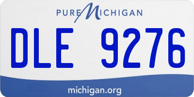 MI license plate DLE9276