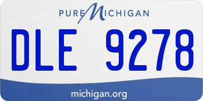 MI license plate DLE9278