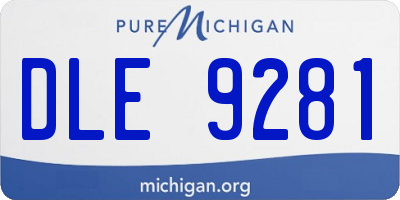 MI license plate DLE9281