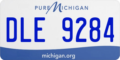MI license plate DLE9284