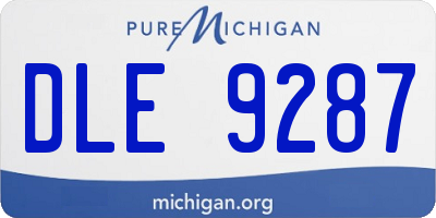 MI license plate DLE9287