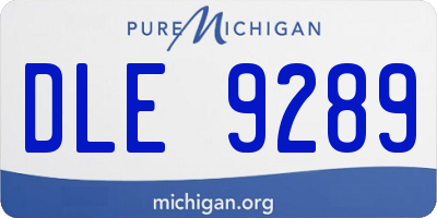 MI license plate DLE9289