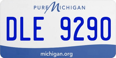 MI license plate DLE9290