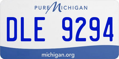 MI license plate DLE9294