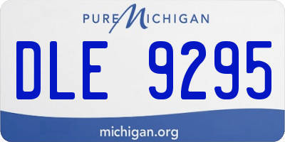 MI license plate DLE9295