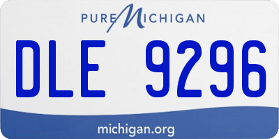 MI license plate DLE9296