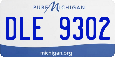 MI license plate DLE9302