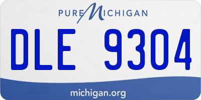 MI license plate DLE9304