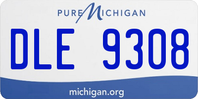 MI license plate DLE9308