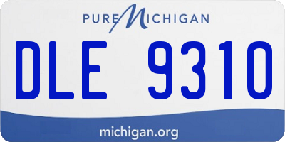 MI license plate DLE9310