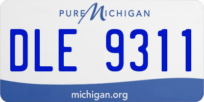 MI license plate DLE9311