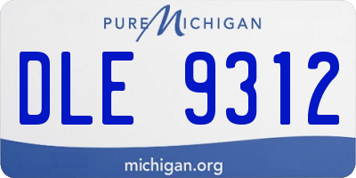 MI license plate DLE9312
