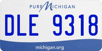 MI license plate DLE9318