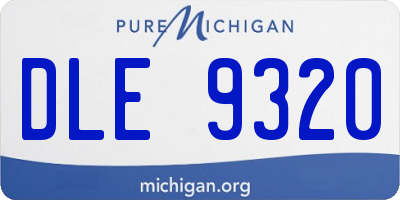 MI license plate DLE9320