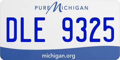 MI license plate DLE9325