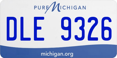 MI license plate DLE9326