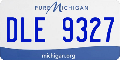 MI license plate DLE9327