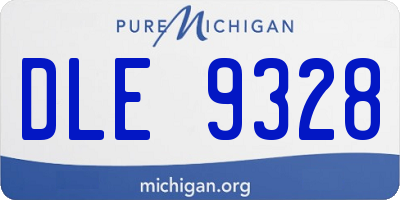 MI license plate DLE9328