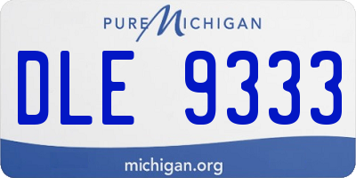 MI license plate DLE9333