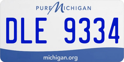 MI license plate DLE9334
