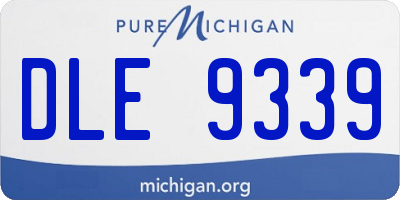 MI license plate DLE9339