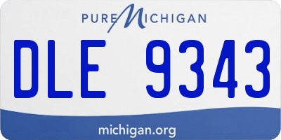 MI license plate DLE9343