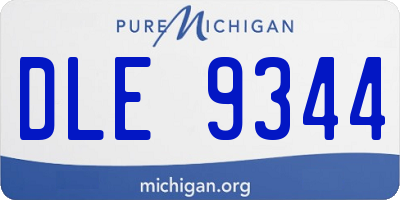 MI license plate DLE9344