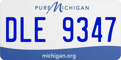 MI license plate DLE9347
