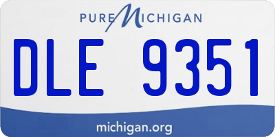 MI license plate DLE9351