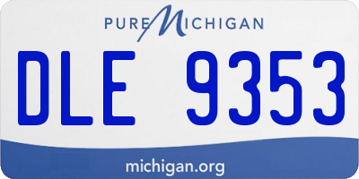 MI license plate DLE9353