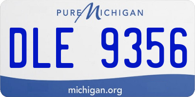MI license plate DLE9356
