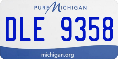 MI license plate DLE9358