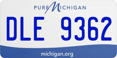 MI license plate DLE9362