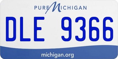 MI license plate DLE9366