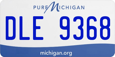 MI license plate DLE9368