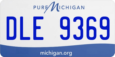 MI license plate DLE9369