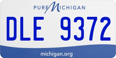 MI license plate DLE9372