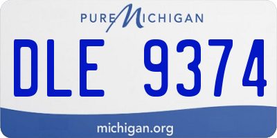 MI license plate DLE9374