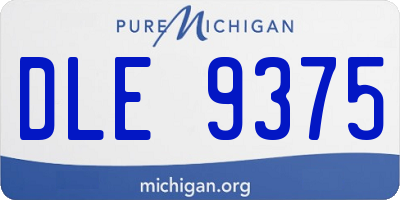 MI license plate DLE9375