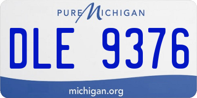 MI license plate DLE9376