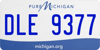 MI license plate DLE9377