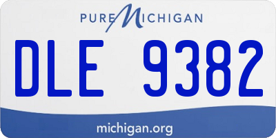 MI license plate DLE9382