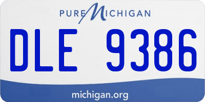 MI license plate DLE9386