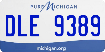 MI license plate DLE9389
