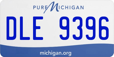 MI license plate DLE9396