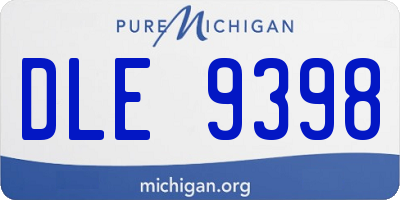 MI license plate DLE9398