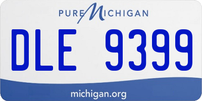 MI license plate DLE9399